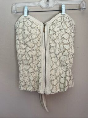 Ivory Lace Strapless Corset Top